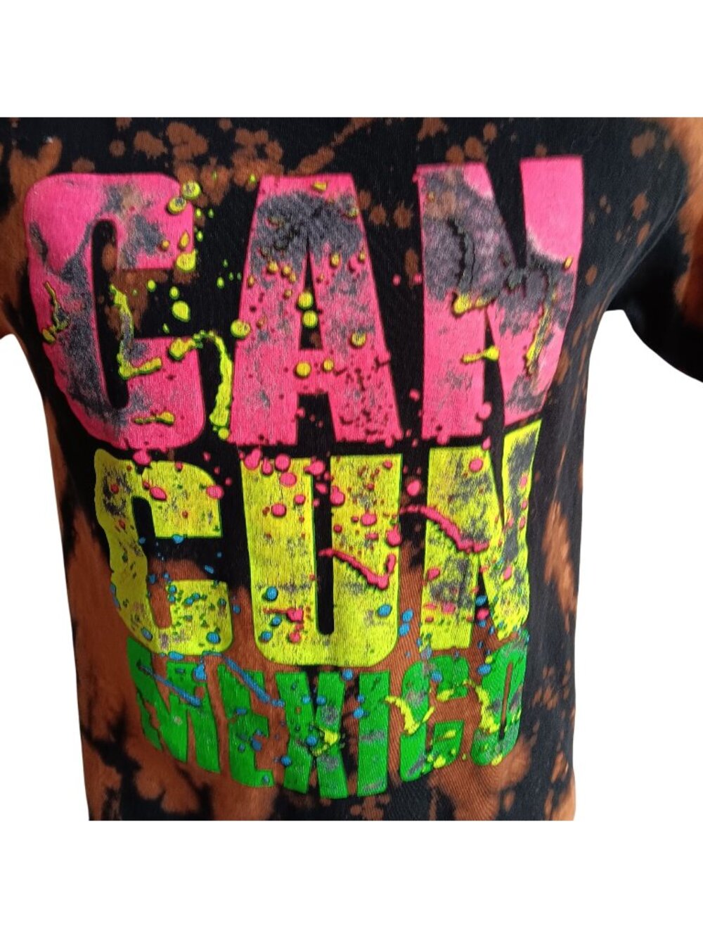 Cancun TIE DYE T-Shirt Size SMALL Expressate Men's COTTON Beach Graphic Tee